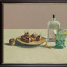 Still life with glassware and medlars