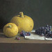 Still life with grapes and pumpkins